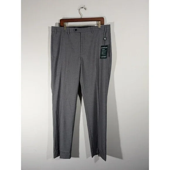 NWT LAUREN Ralph Lauren Pants Men 36x32 Gray Classic Fit Ultraflex Performance - Picture 1 of 9